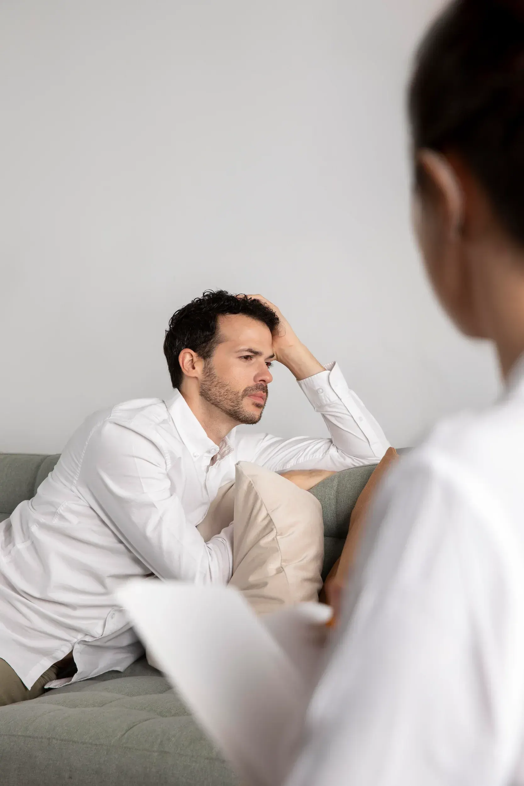 Patient-provider consultation during psychiatric evaluation at Refresh TMS Weston
